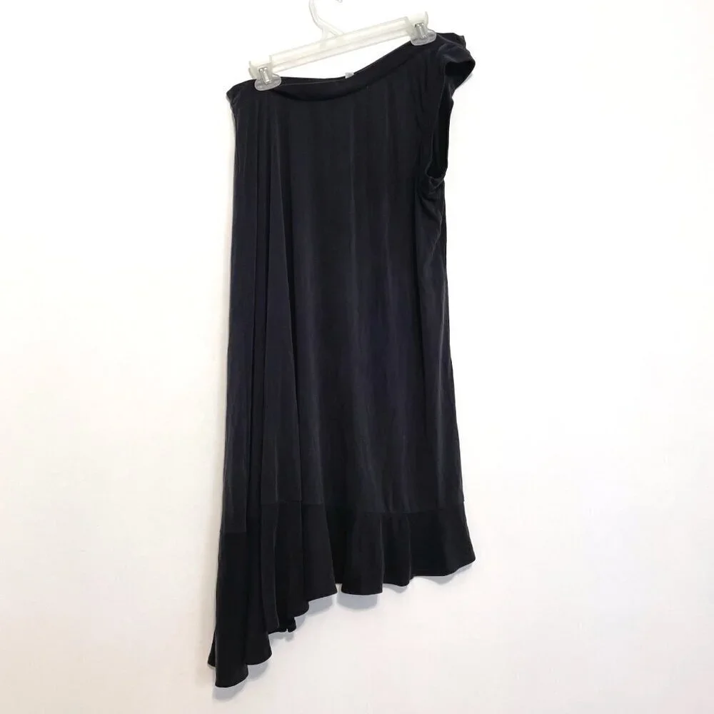 MOULINETTE SOEURS ANTHROPOLOGIE ANTHRO Raneri One Shoulder Dress Dark Gray Boho - Picture 11 of 16